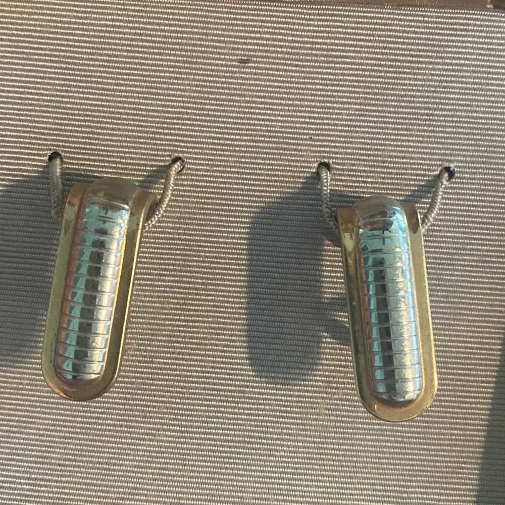 Vintage SWANK Linear Cufflinks - Two Tone Silver and Gold in Original Box